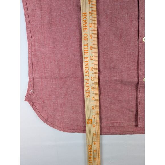 Jachs Shirt Mens Large Red Heritage Chambray Noho Short Sleeve Button-Down NWT - Picture 5 of 10